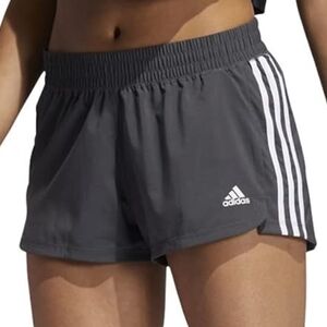 Adidas Pacer Three-Stripe Shorts - Gray - Medium